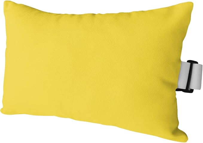 DecorLovee Yellow Outdoor Recliner Pillows for Head, Modern Pure Yellow Waterproof Chair Pillow with Elastic Stripe, Farmhouse Chaise Lounge Headrest Pillow for Patio/Beach/Pool 1Pack, 11"x16"
