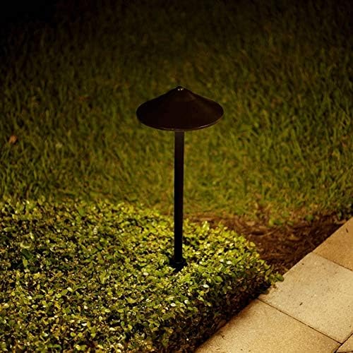 VOLT Max Spread 12V Black Brass Path Light (25"" Tall, 9"" Shade) | 16-Foot Diameter Area of Illumination, Lamp Ready, Low Voltage, Ideal for Outdoor Pathway Walkway Garden Driveway or Patio