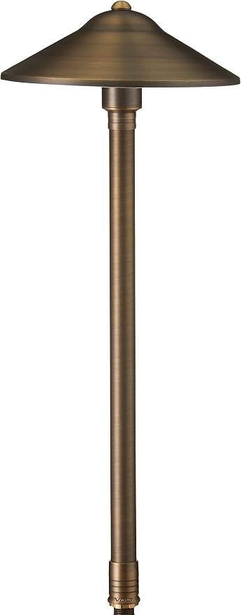 VOLT Max Spread 12V Solid Brass Path Light (25"" Tall, 9"" Shade), Bronze | 16-Foot Diameter Area of Illumination, Lamp Ready, Low Voltage, Ideal for Outdoor Pathway Walkway Garden Driveway or Patio