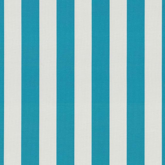 Pillow Perfect Stripe Indoor/Outdoor Accent Throw Pillow, Plush Fill, Weather, and Fade Resistant, Throw - 16.5" x 16.5", Blue/White Cabana Stripe, 2 Count