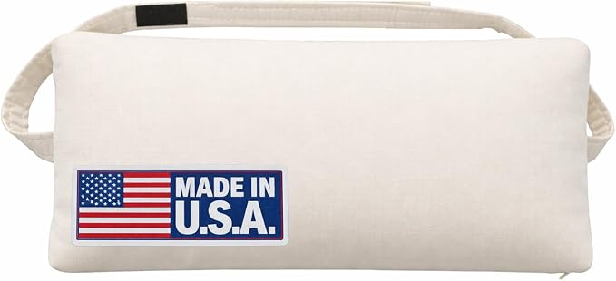 Sunbrella Headrest/Lumbar Pillow with Velcro Strap for Chaise Lounge, White | Outdoor Pillow for Chaise Loungers, Pool Chairs & Patio Furniture, 18" x 8" x 3"