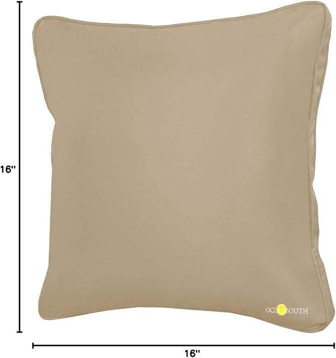 Oceansouth Boat Deck Pillow/Outdoor Waterproof Throw Pillow (Beige, 20 x 20) Cushion Outdoor Furniture Lumbar Back for Chair Patio seat Cover Chairs Home Decor Pillows Waterproof Bed Cases Garden