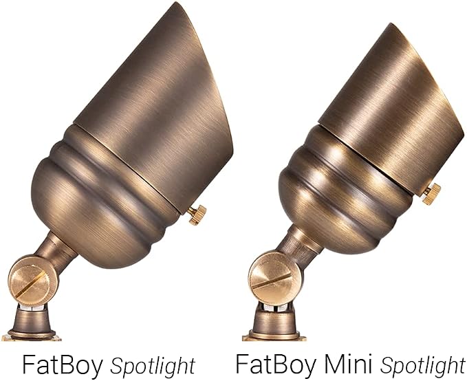 VOLT Fat Boy 12V Brass Outdoor Mini Spotlight (Bronze) | Lamp Ready, Low Voltage, Ideal for Landscape Lighting of Yard Lawn Garden Patio Trees & House