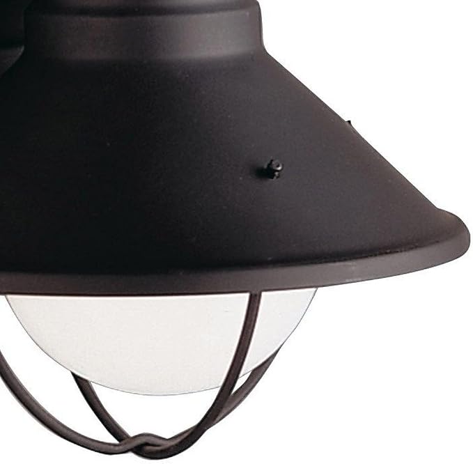 Kichler Seaside 7.5" 1 Light Outdoor Wall Light with Glass Globe Brushed Nickel,Silver, 18.25-Inch