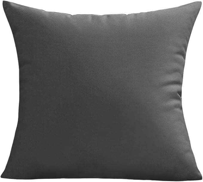 VAKADO Outdoor Waterproof Throw Pillow Covers 18X18 Set of 2 Decorative Darkgrey Patio Furniture Cushion Cases Outside Decor for Couch Garden Bench Porch