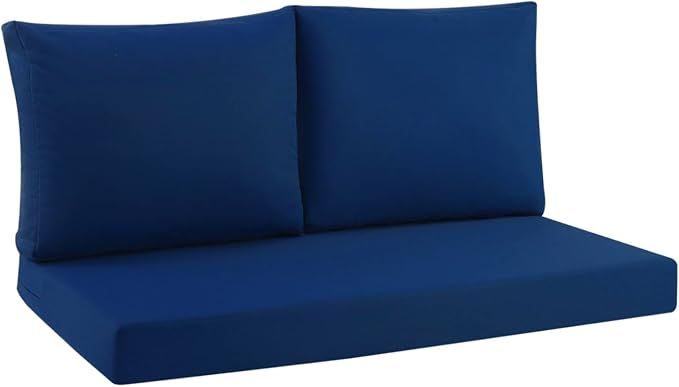 Outdoor Loveseat Cushions for Patio Furniture, Waterproof Couch Hampton Bay Deep Seat Cushion Replacement Set 48" x 26", Patio Love Seat Sofa Cushions for Garden Chair