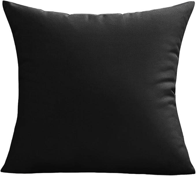 VAKADO Outdoor Waterproof Throw Pillow Covers 18X18 Set of 2 Decorative Black Patio Furniture Cushion Cases Outside Decor for Couch Garden Bench Porch