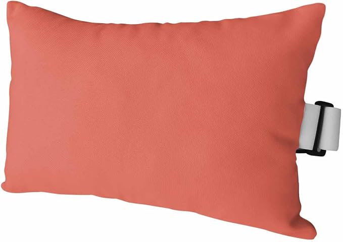 Outdoor Pillow for Lounge Chair with Strap & Insert Coral Red Recliner Head Pillow Gradient Gradual Color Waterproof Headrest Patio Lumbar Pillows for Beach Pool Office Chaise Chair 12x20 Inch