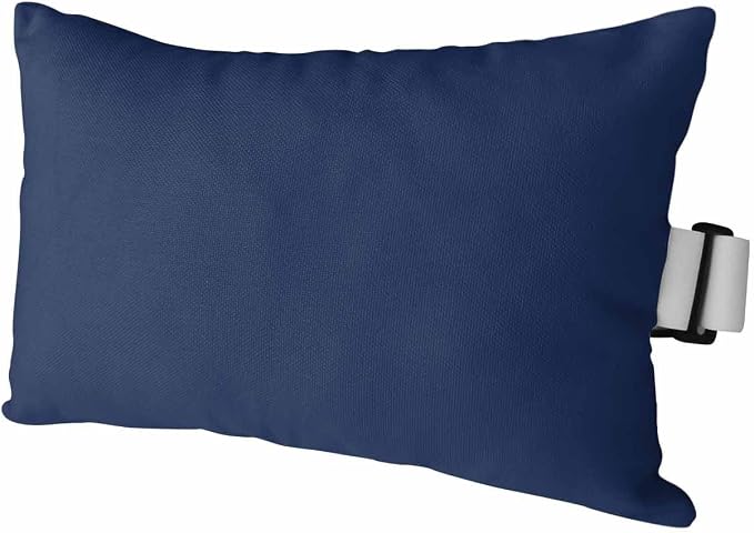 Outdoor Pillows Covers with Inserts Navy Blue Solid Color Waterproof Pillow with Adjustable Strap Throw Pillows for Patio Furniture Pool Lounge Chair, 11x16 Inch, 1PCS