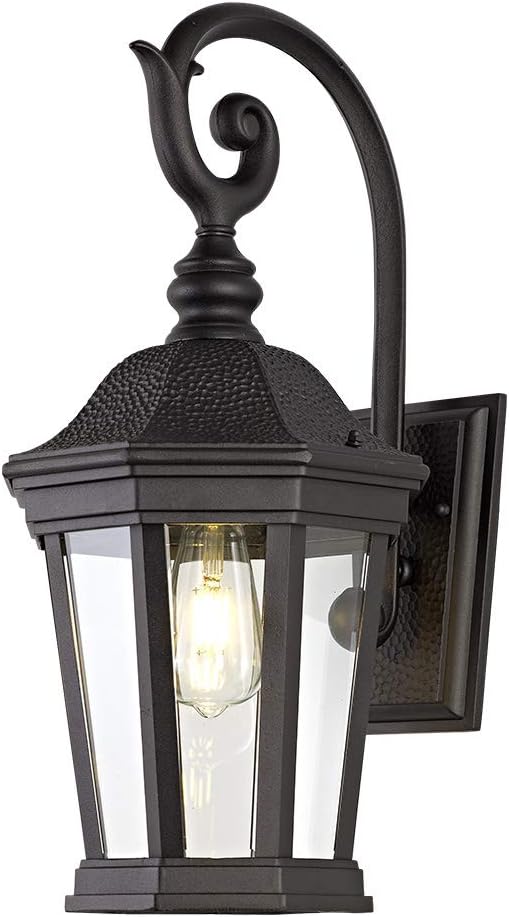 Black Outdoor Wall Lantern, Large Outdoor Porch Light Fixtures