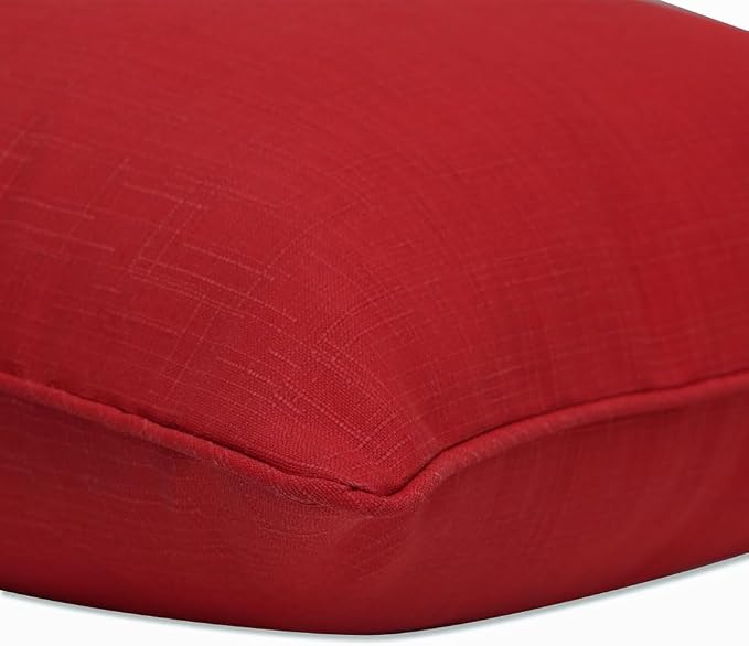 Pillow Perfect Monti Chino Solid Indoor/Outdoor Throw Pillow Plush Fill, Weather and Fade Resistant, Throw - 18.5" x 18.5", Red, 2 Count