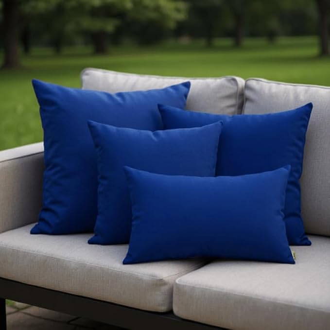 RSH DECOR: Sunbrella Square Throw Pillows Set of 4 | 24" x 24" | Water and Fade-Resistant Performance Fabric | Outdoor Pillow Covers with Down-Alternative Inserts | Made in USA (Cast Sage Green)