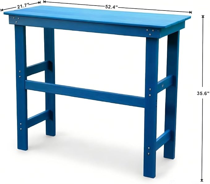 Outdoor Bar Table, HDPE, Lake Blue