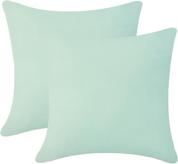 Pack of 2 Outdoor Waterproof Pillow Covers Decorative Throw Pillow Covers Furniture Cushion Cases Spring for Chair Patio Garden Couch Tent Balcony Sofa, Green, 16"x16"