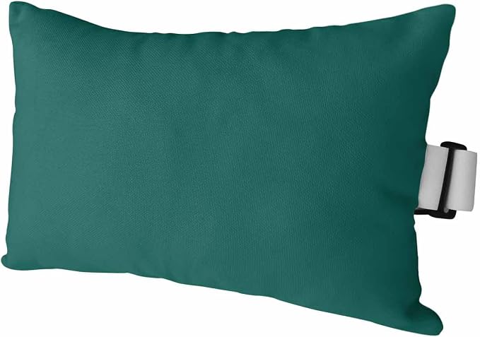 DecorLovee Dark Green Outdoor Recliner Pillows for Head, Modern Pure Green Waterproof Chair Pillow with Elastic Stripe, Farmhouse Chaise Lounge Headrest Pillow for Patio/Beach/Pool 1Pack, 11"x16"