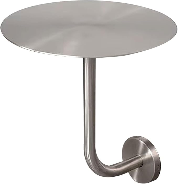 Silver Stainless Steel Round Bistro Table - Wall-Mounted Cocktail Table for Indoor/Outdoor Dining, Compact Design (19.7"x19.7"x17.7") - Perfect for Pubs & Bars