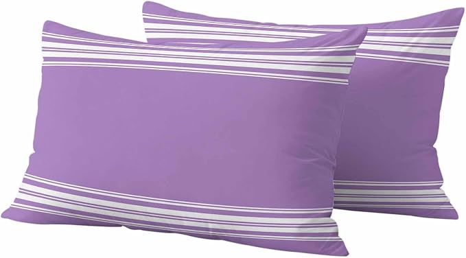 Outdoor Pillow Covers 12x20 Set of 2 Purple Stripes Outdoor Pillows Waterproof Throw Pillow Covers French Stripe Farmhouse Style Pillowcases Decorative Case for Patio Cushion