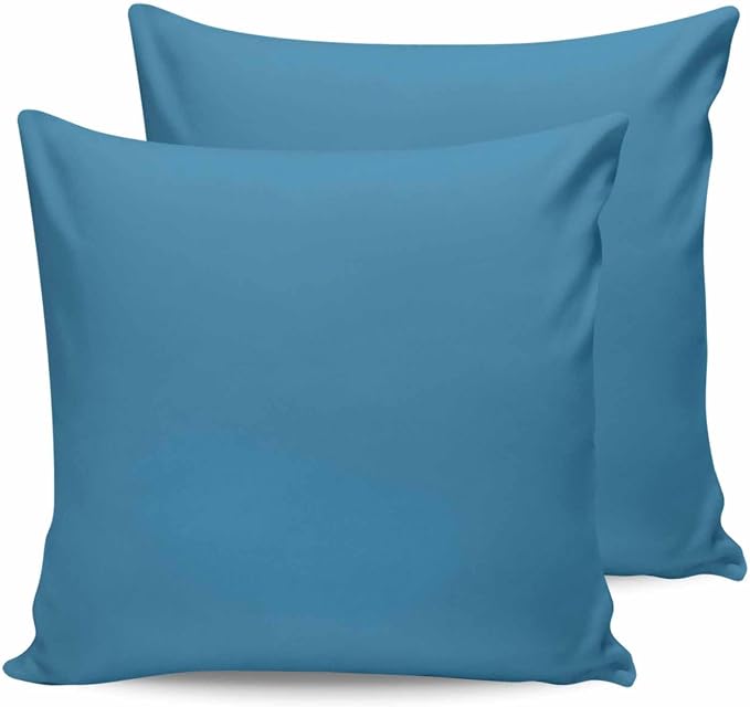 Outdoor Waterproof Throw Pillow Covers Set of 2 Wave Ride Blue Pillowcases 16x16 Inches Solid Color Patio Decorative Pillows Cushion Case Patio Pillows for Couch Bed Chair Garden