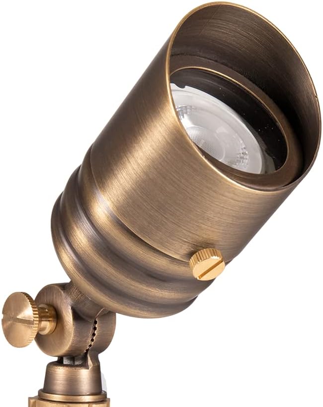 VOLT Fat Boy 12V Brass Outdoor Mini Spotlight (Bronze) | Lamp Ready, Low Voltage, Ideal for Landscape Lighting of Yard Lawn Garden Patio Trees & House