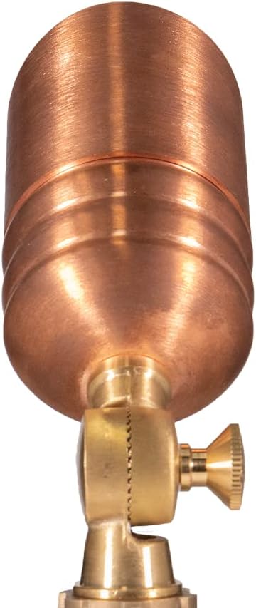 VOLT Fat Boy 12V Outdoor Mini Spotlight (Copper) with 5W 2700K Warm White 400 Lumen MR16 LED Bulb for Low Voltage Landscape Lighting of Yard, Lawn, Garden, Patio, Trees & House