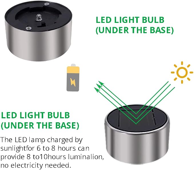 Solar Lights Outdoor Waterproof, Solar Garden Lights, Cold White, 12 Pack | Outdoor Solar Lights Stainless Steel LED Landscape Lighting Decorations for Yard Pathway Patio Lawn
