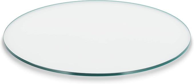 The Better Bevel 30 inch Round Glass Table Top - Clear Tempered Glass Surface Protector - Safe Flat Polished Edge - Coffee, Dining and End Table