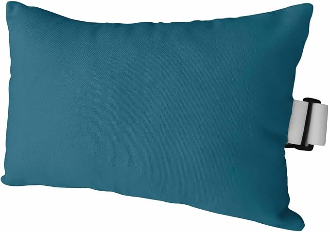 Outdoor Pillow for Lounge Chair with Strap & Insert Dark Teal Recliner Head Pillow Solid Green Color Waterproof Headrest Patio Lumbar Pillows for Beach Pool Office Chaise Chair 12x20 Inch