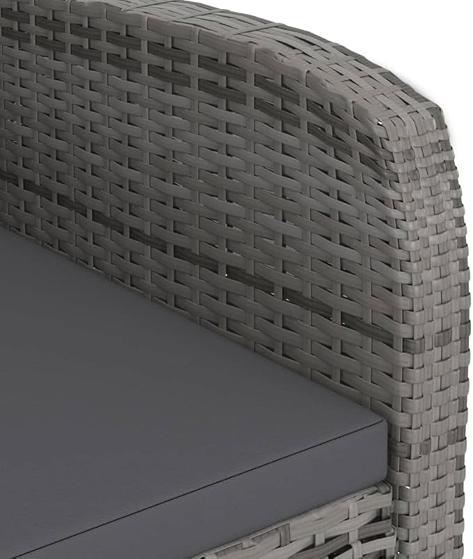 9 Piece Patio Dining Set with Cushions,Outdoor Table Chairs,Kitchen Furniture,Removable, Washable Cushion Covers,Used in Restaurant, Bistro, Coffee Shop,Deck, Backyard, Poly Rattan Gray