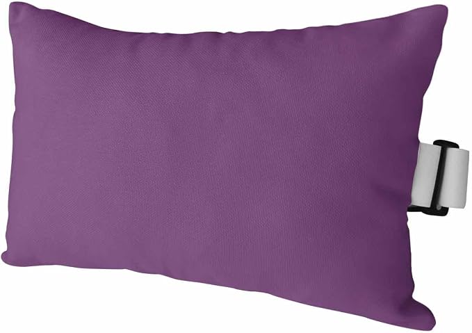 Outdoor Pillow for Lounge Chair with Strap & Insert Purple Recliner Head Pillow Solid Purple Color Waterproof Headrest Patio Lumbar Pillows for Beach Pool Office Chaise Chair 11x16 Inch