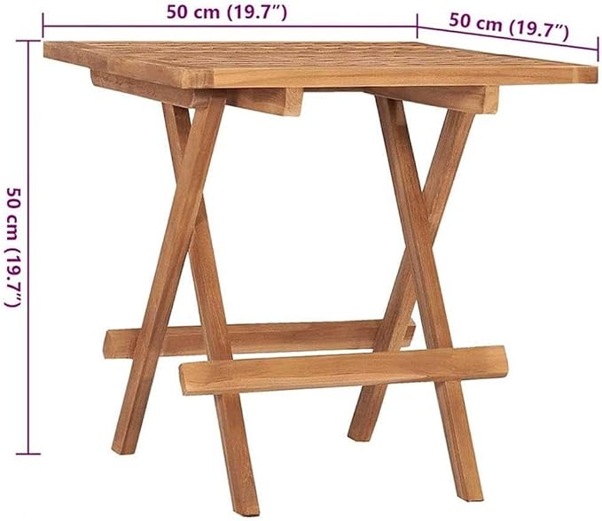 BOWERY HILL Contemporary 3-Piece Patio Dining Set, Solid Teak Wood in Polished Teak/Taupe Finish, Foldable Square Table with 2 Cushioned Chairs, Compact Outdoor Furniture for Garden or Small Spaces
