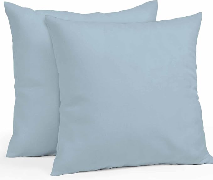 Sky Blue Outdoor Pillow Covers 24x24 Inch Throw Pillow Covers Set of 2 Waterproof Decorative Pillow Cases Modern Pure Winter Sky Blue Cushion Covers for Patio Furniture Garden Couch Sofa