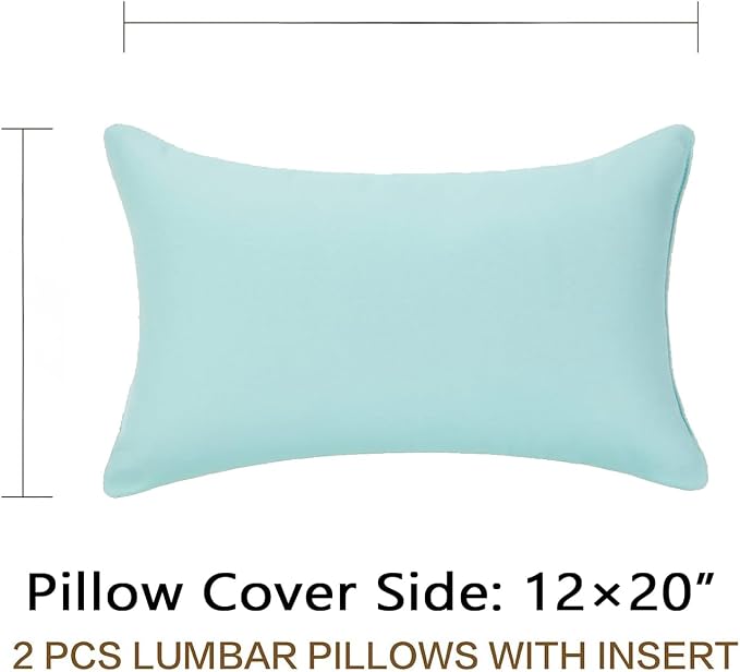 JMGBird Outdoor Pillows 12x20 Outdoor Lumbar Pillow Covers with Insert | Outdoor Pillow Waterproof Decorative Pillows Outdoor Thtow Pillows for Patio Furniture