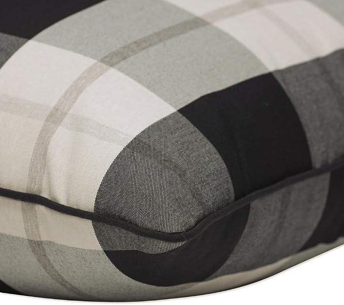 Pillow Perfect Outdoor/Indoor Branson Pewter Black Throw Pillows, 16.5" x 16.5", Pack of 2