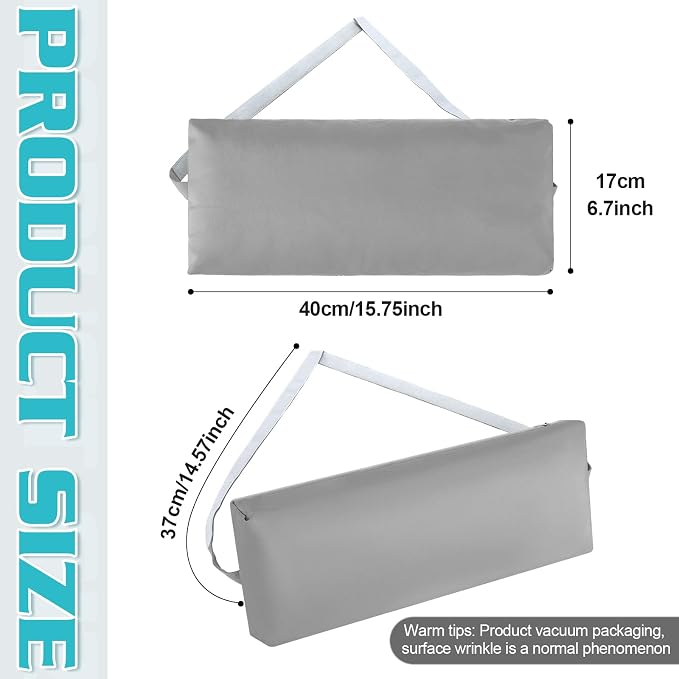 Qunclay Headrest Pillow Pool Furniture Lounge Pillow Chair Pillows Patio Furniture Pillows with Adjustable Elastic Tape Band Head Support Pillow for Pool Patio Chairs (Gray,2 Pieces)
