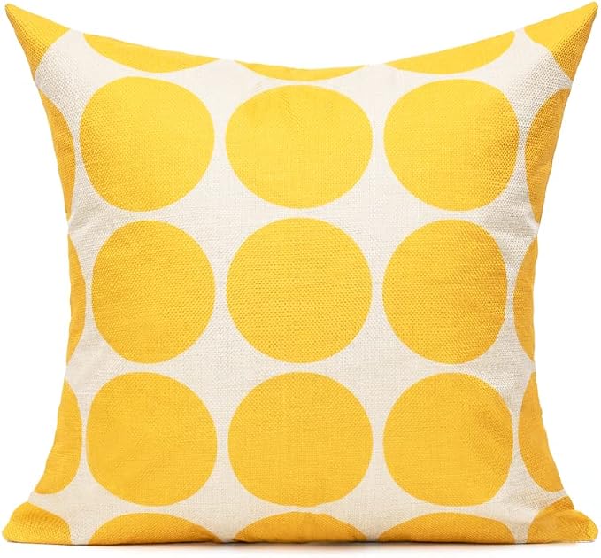 All Smiles Outdoor Waterproof Throw Pillow Covers 18X18 Set of 4,Yellow Decorative Cushion Covers Boho Decorations Outside for Patio Furniture Porch Seat Chair Couch Sofa Living Room Geometric