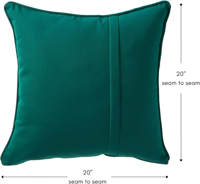 Greendale Home Fashions Sunbrella 20'' Square Outdoor Throw Pillow with Removable Cover (Set of 2), Canvas Forest