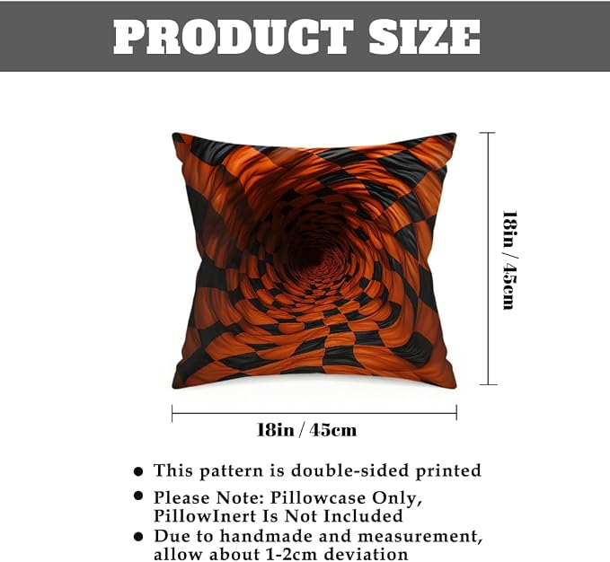 18x18 Inch Outdoor Pillow Covers Set of 2 Waterproof Throw Pillow Covers Decorative Couch Cushion Covers 3D Brown Checkered Square Pillowcases Protectors for Patio Garden Sofa