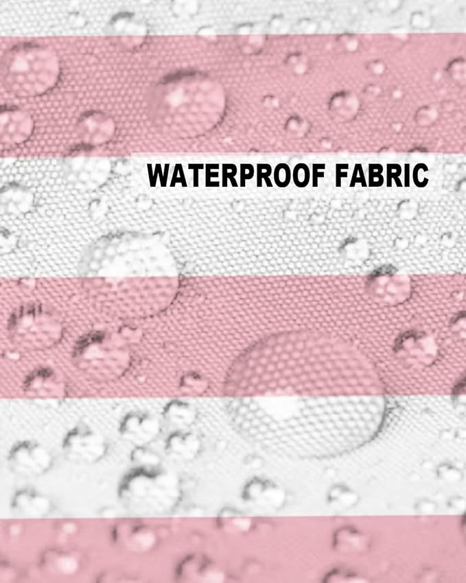 Outdoor Pillows 26x26 Waterproof Outdoor Pillow Covers Pink White Stripes Polyester Throw Pillow Covers Garden Cushion Decorative Case for Patio Couch Decoration Set of 2 Valentine's Day