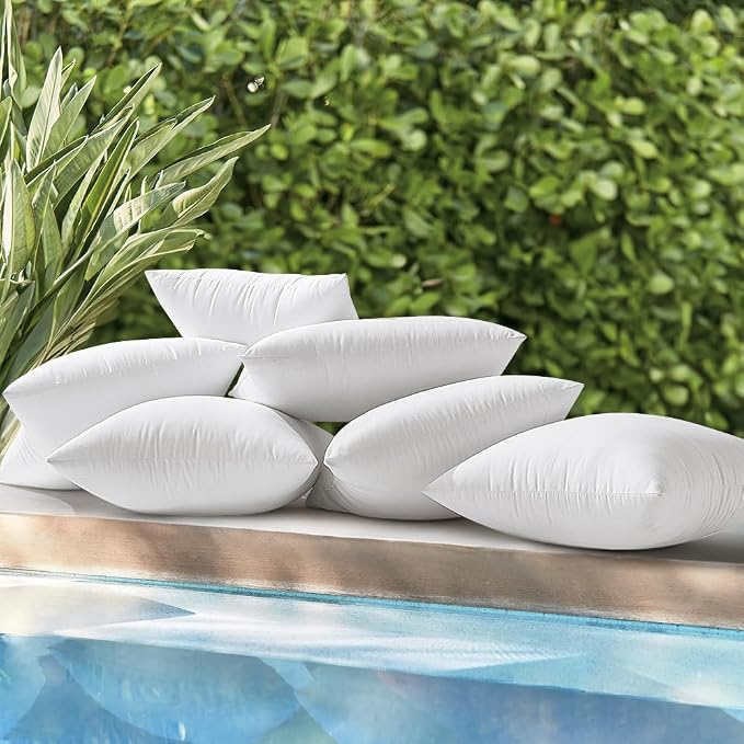 MIULEE 22x22 Inch Outdoor Pillow Inserts, Pack of 4 Waterproof Pillows | Decorative Throw Pillows, Garden Pillow Form for Patio Sofa Couch