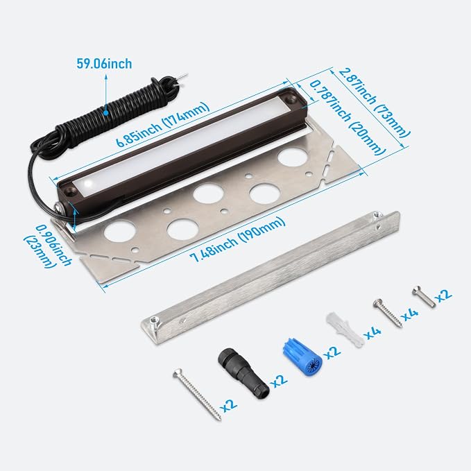 LEONLITE 8-Pack 5CCT 7 Inch LED Hardscape Lighting, 1800K-5000K | LED Landscape Lighting, 12-24V AC/DC Paver Light Low Voltage Retaining Wall Lights, 5W Outdoor Step Lights, ETL