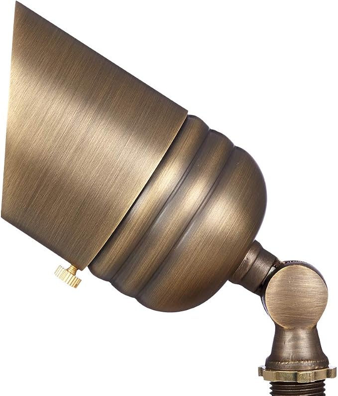 VOLT Fat Boy 12V Brass Outdoor Spotlight (Bronze) for Landscape Lighting | Lamp Ready, Low Voltage Uplight for Yard, Lawn, Garden, Patio, Trees & House