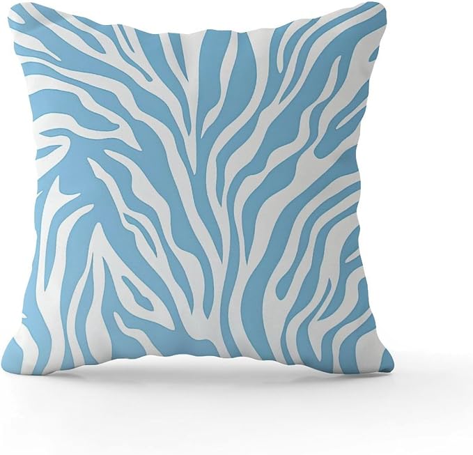 Cushion Cases Blue Tiger Print Cushion Cover Classic Animal Tiger Print Pillow Cover Accent Farmhouse Decor Pillow for Couch Sofa Bedroom Car 24x24 in