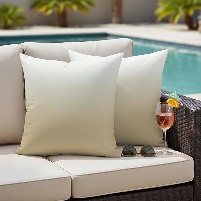 Farm Yellow Outdoor Waterproof Throw Pillow Covers Set of 2, 20"x20", Gradient Decorative Pillow Covers Outside Cushion Case for Patio Porch Garden