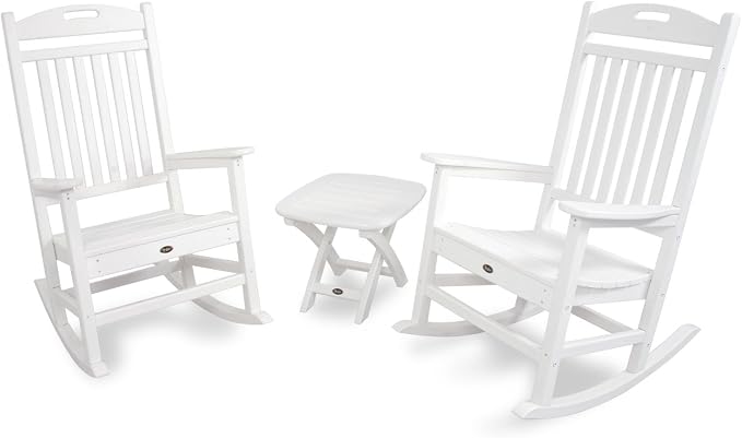 Trex Outdoor Furniture Yacht Club Side Table, 21-Inch by 18-Inch, Classic White