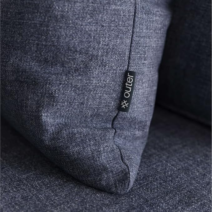 Outer Outdoor Throw Pillow with OuterWeave Performance Fabric, Decorative Outdoor Pillow for Patio & Outdoor Furniture, Includes Machine Washable Pillow Cover and Insert - Deep Sea Navy, 12"x20"