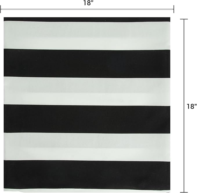 FUNHOME Waterproof Outdoor Throw Pillow Covers Set of 2,Home Decor for Garden Patio Furniture,Couch,Sofa 18 x18 Inch Decorative Pillows Cover Only,NO Insert(Black White)