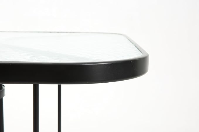 Square Patio Dining Table, 4-Person, Black