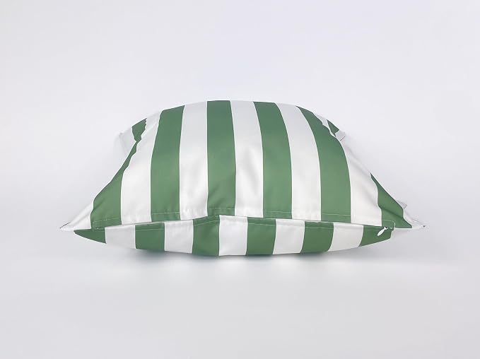 Pack of 2 Outdoor 20''x20'' Waterproof Light Green Striped Throw Pillow Covers Decorative Square Cushion Patio Pillows for Patio Furniture (Loden Frost)