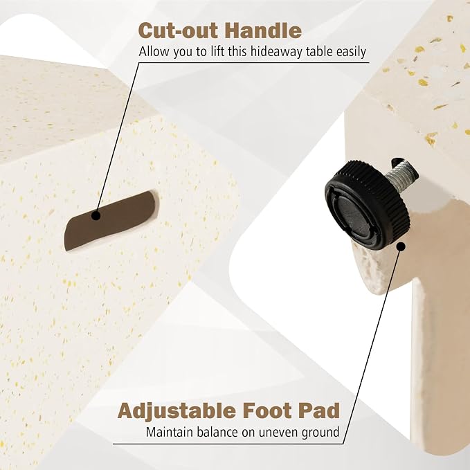Giantex Propane Tank Cover Table - 16" Square Hideaway Table w/Waterproof and Side Handles, Outdoor Terrazzo Storage, 20 lb Propane Tank Cover for Fire Pit Gas Grill Griddle