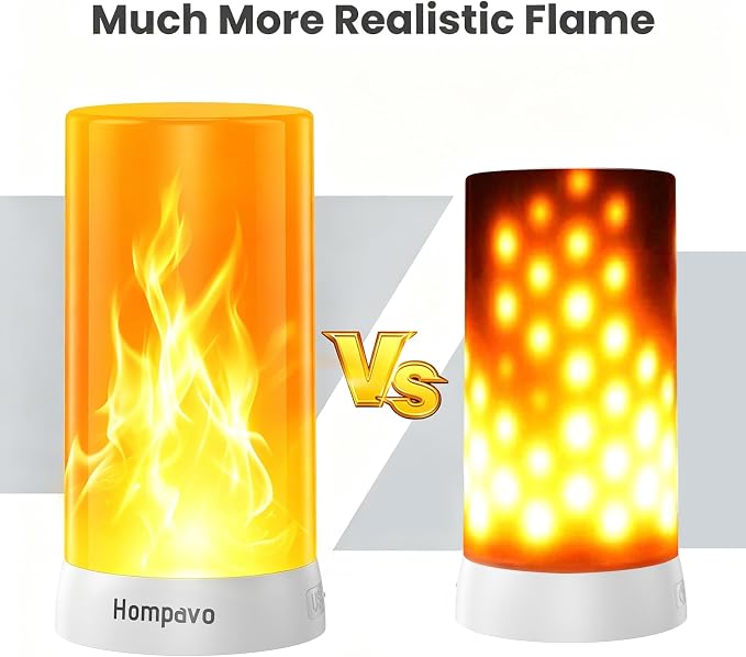 Hompavo 【Upgraded Flame Lights with Remote, Timer, 4-Mode Rechargeable | Waterproof LED Battery Operated Flameless Candles, Pillar Flickering Lanterns for Room Patio Wedding Party Halloween Decor, 2